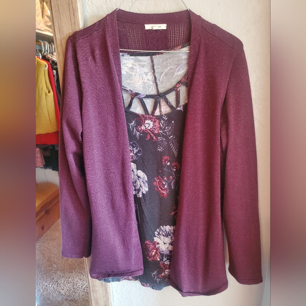 2 Maurices shirts - 3/4 sleeve and cardigan